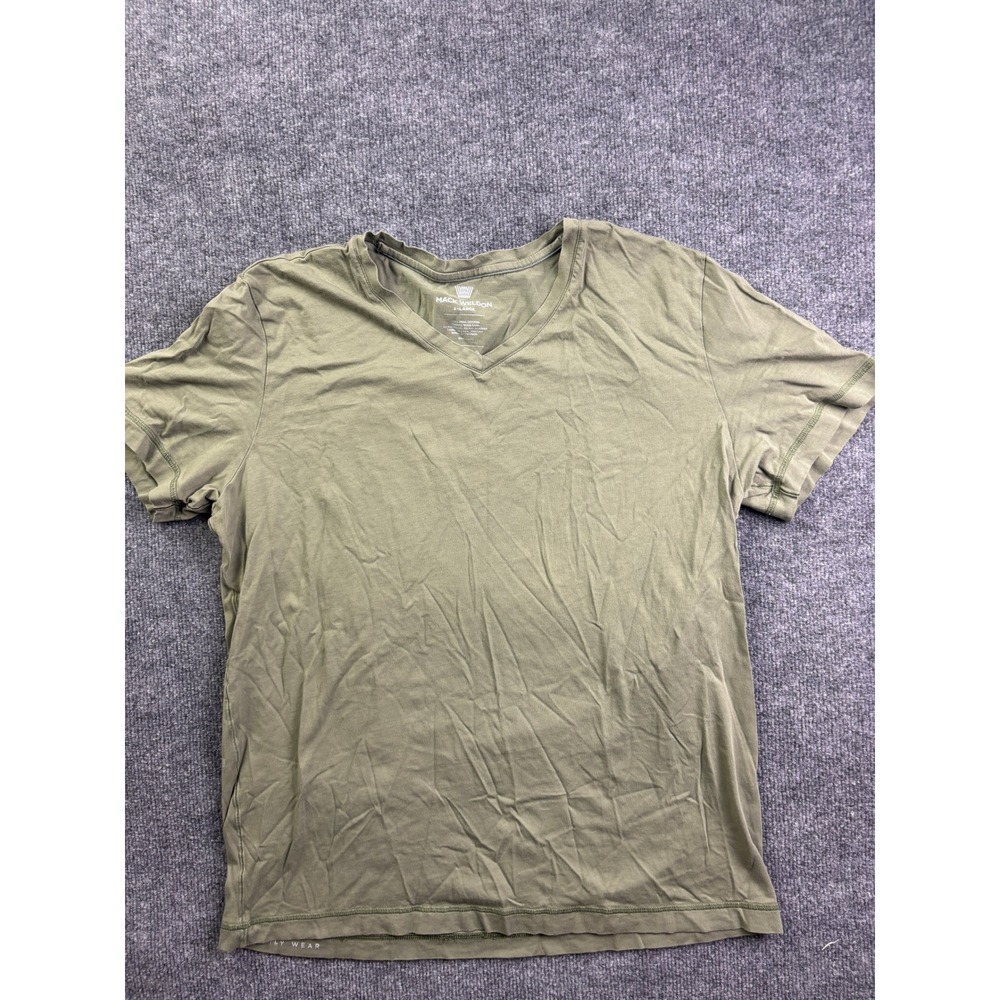 Mack Weldon V-Neck T-Shirt Mens XL Green Pima Cotton Short Sleeve Tee 62967